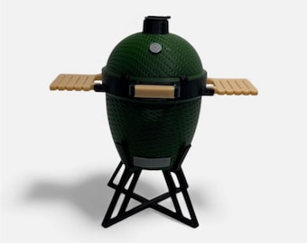 3D Printed Kamado Grill Miniature | Realistic Egg Smoker Replica Desk Decor