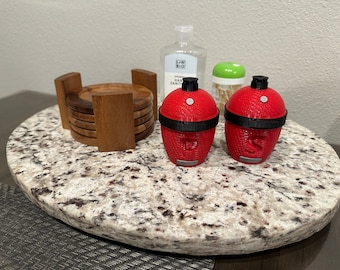 3D Printed Kamado Grill Salt and Pepper Shakers | BBQ Decor, Pitmaster Tabletop Seasoning Set