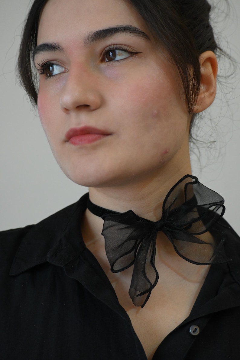 Black Velvet Bow Choker • Ribbon Bow Choker • Gothic Choker Collar ...