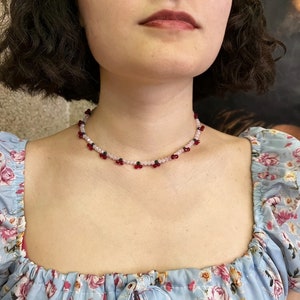 cherry season necklace, cherry necklace, cherry design necklace, summer necklace, handmade necklace, gift for her, gift for girlfriend