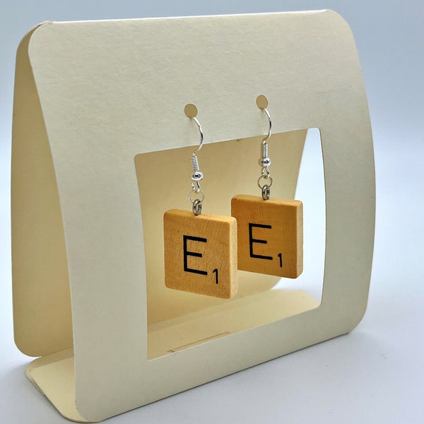 Personalized Scrabble Earrings - 925 Silver - Individual Letter Pendants - Handmade in Berlin