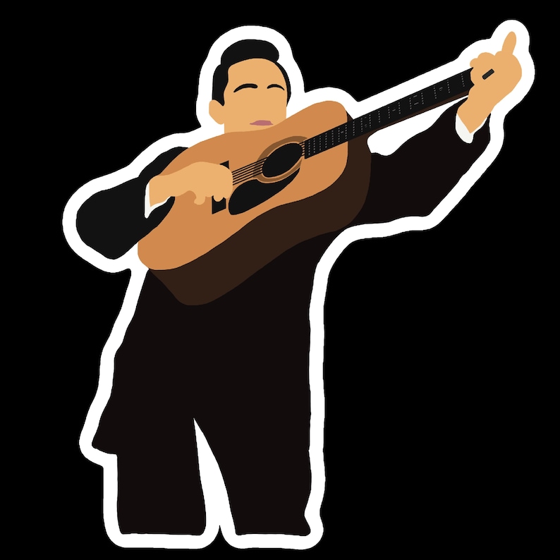 Pegatina de Johnny Cash imagen 1