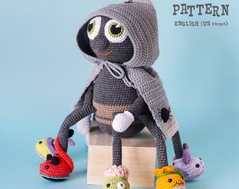 Crochet PATTERN Halloween Spider: Amigurumi animal toy (PDF Pattern)