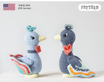 Crochet Peacock PATTERN: Amigurumi Bird Toy (PDF Pattern)