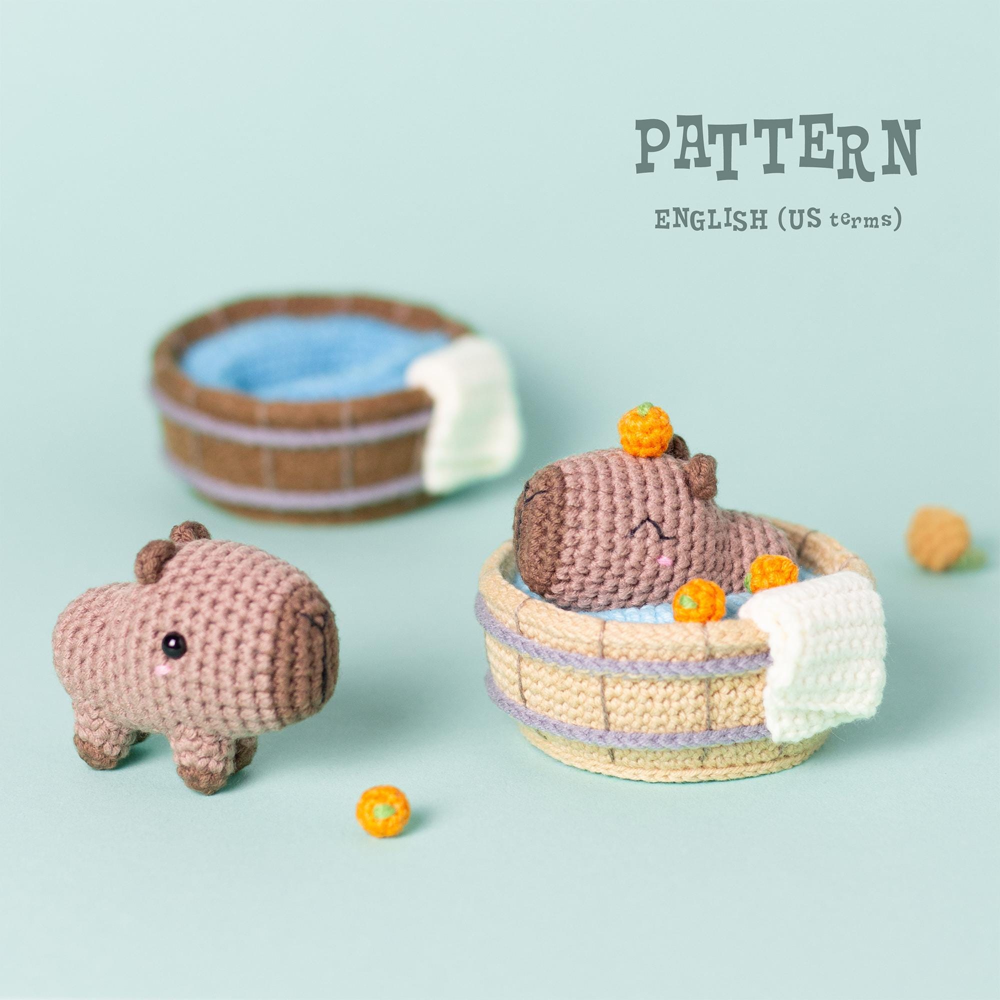 37 Capybara Crochet Patterns for Cute Amigurumi, Plushies, and Giftable Makes 18 Crochet Pattern Bathing Baby Capybara: Amigurumi animal