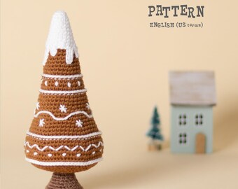 Crochet PATTERN Christmas Gingerbread Tree: Amigurumi toy and Decor (PDF Pattern)