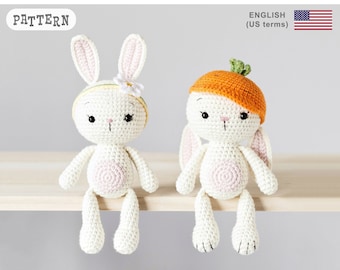 Crochet Bunny PATTERN: Amigurumi Rabbit toy (PDF Pattern)