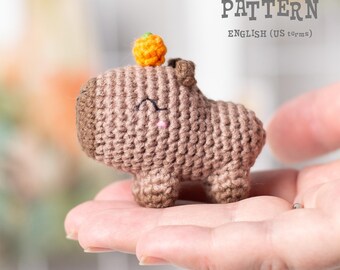Crochet Baby Capybara PATTERN: Amigurumi animal Toy (PDF)