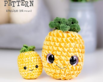 Crochet Pineapple PATTERN: Amigurumi Plush Toy, No-Sew 2-in-1 (PDF Download)