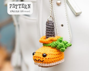 Crochet PATTERN Halloween Pumpkin Boot Keychain: Amigurumi cute backpack accessory (PDF Pattern)