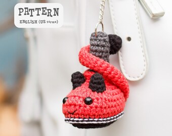 Crochet PATTERN Halloween Lucifer Boot Keychain: Amigurumi devil backpack accessory (PDF Pattern)