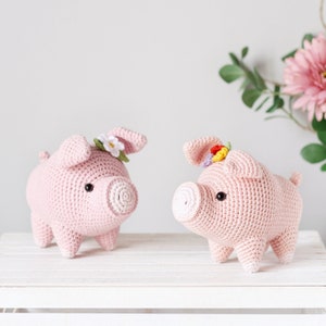 Crochet pig PATTERN, amigurumi piggy toy PDF tutorial, crochet stuffed piglet farm animal DIGITAL instant download pattern for baby image 7