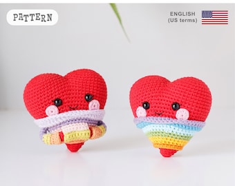 Crochet Warm Heart PATTERN: Amigurumi Valentines Day toy (PDF Pattern)
