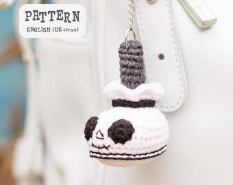 Crochet PATTERN Halloween Skeleton Boot Keychain: Amigurumi boo backpack accessory (PDF Pattern)