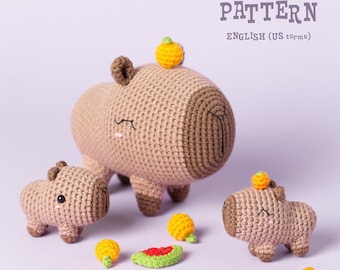 Crochet Capybara PATTERN SET: Amigurumi Family animal Toys (PDF Pattern)