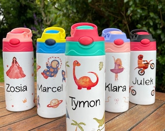 Personalised Kids Stainless Steel Water Bottle: School Nursery Gift
