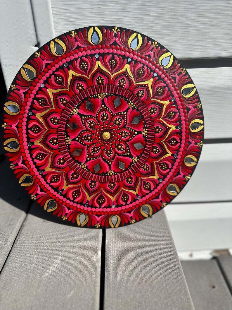 12 Inch Dot Mandala Original Painting Wall Hanging Etsy