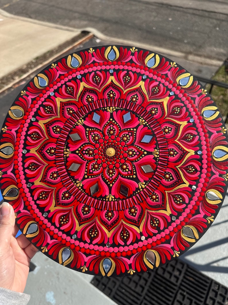 12 Inch Dot Mandala Original Painting Wall Hanging Etsy