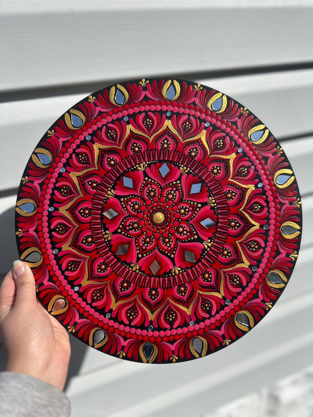 12 Inch Dot Mandala Original Painting Wall Hanging Etsy