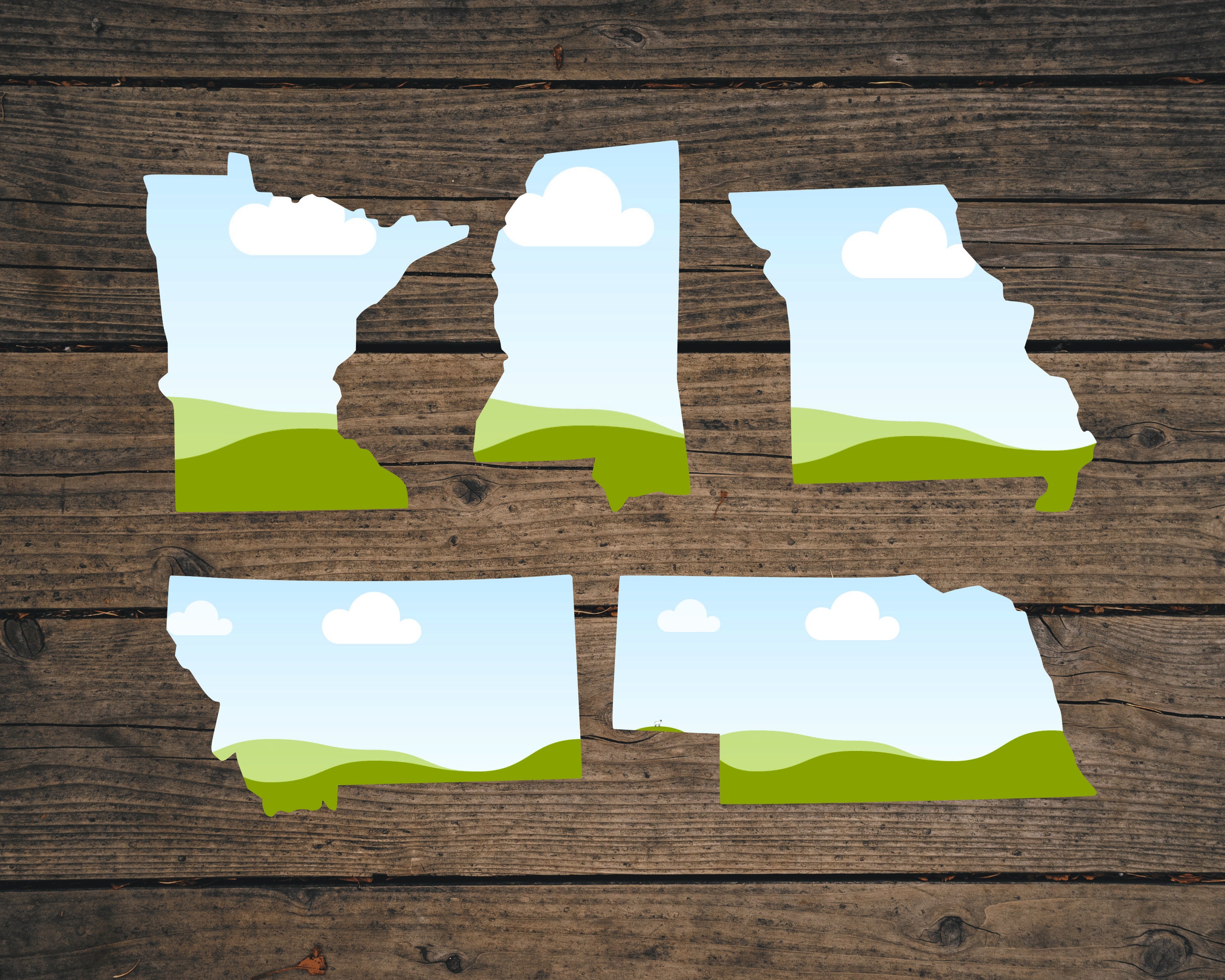 50 States Canva Frames, USA States & Washington D.C. Custom Canva ...