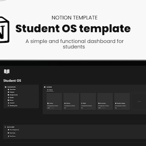 Notion Student Planner, Notion Academic Planner, Notion School Template, Notion Student Dashboard Academic Planner School Planner for Notion