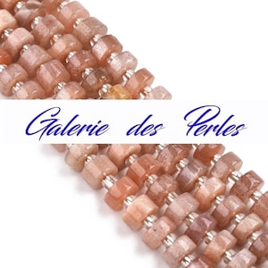 SUNSTONE in a set of Heishi beads in 6mm natural fine gemstone pearl: creation of jewelry, bracelet, necklace, macramé & creative hobbies