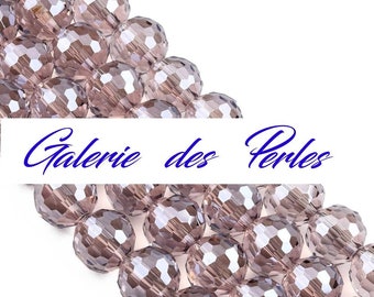Perles en Verre Electro  BRUN ROSE  9mm lot de perles rondes facettes : création bijoux bracelet collier bague macramé