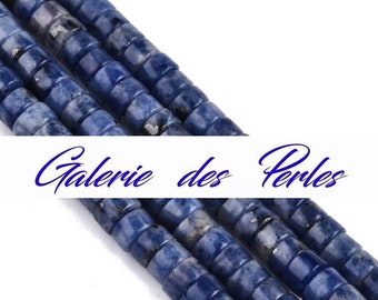 SODALIT-Set aus Heishi-Perlen aus 6 mm natürlichem Feinperlen-Edelstein: Herstellung von Schmuck, Armband-Halskette, Makramee und kreative Hobbys