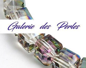 Electro Crystal Diamond Glass Beads 9mm set of faceted cube beads: jewelry creation bracelet necklace ring macrame