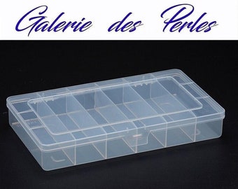 Transparent box for storage and storage of beads with 6 compartments 21cm x 12cm: jewelry bracelet necklace creation & creative hobbies