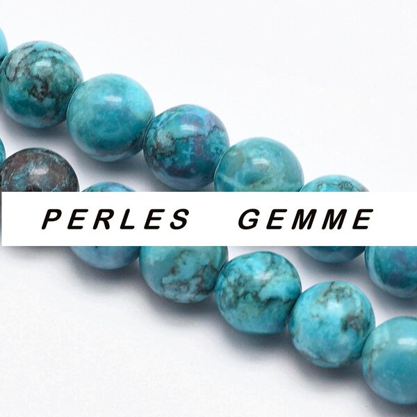 TURQUOISE AFRICAINE  6mm gemme perle fine ronde naturelle  : pour création bijoux bracelet collier bague boucle oreilles, macramé