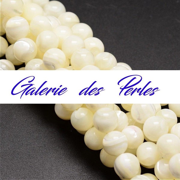 NACRE  6mm gemme perle fine ronde naturelle  : pour création bijoux bracelet collier bague boucle oreilles, macramé