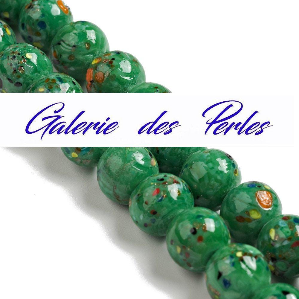 Lot De 10 Bagues Anciennes En Verre De Murano - Tailles 51 à 61, Multicolores, Occasion