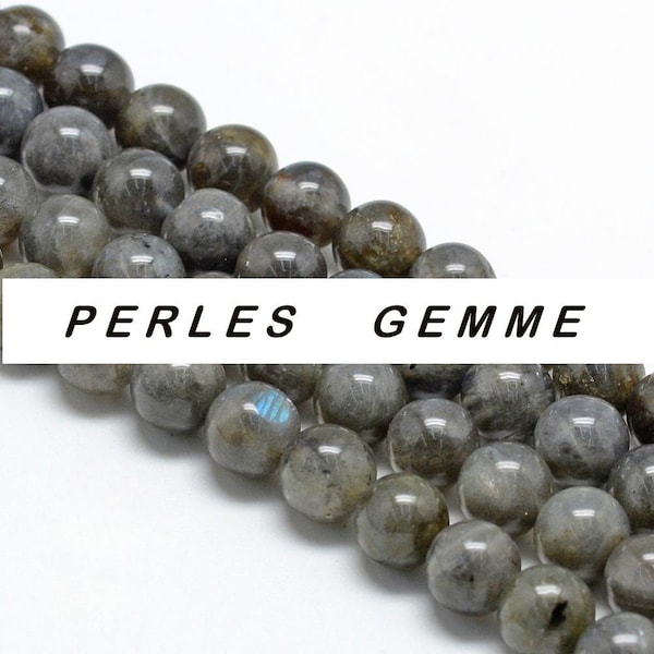 LABRADORITE  6mm gemme perle fine ronde naturelle  : pour création bijoux bracelet collier bague boucle oreilles, macramé