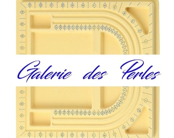 Plateau Feutré Jaune pour Conception de Bijoux à Perles avec mesures graduées : création bijoux bracelet collier & loisirs créatifs