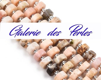 OPALE  ROSE  en lot de perles Heishi en 6mm gemme perle fine naturelle  : création bijoux bracelet collier, macramé & loisirs créatifs