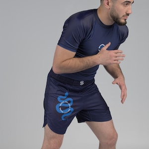 Solid Grappling | Jiu Jitsu Men&#39;s Rash Guard | BJJ Rash Guard | Brazilian Jiu Jitsu Rash Guard | MMA No-Gi Viper | Men&#39;s No Gi Gear Navy