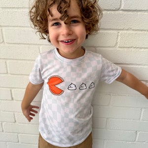 Gamer Thanksgiving Toddler Boy Shirt | Kids Thanksgiving T-Shirt Fall Girl Tee | Checkered Kid Clothes | Funny Thanksgiving Pumpkin Pie Crew