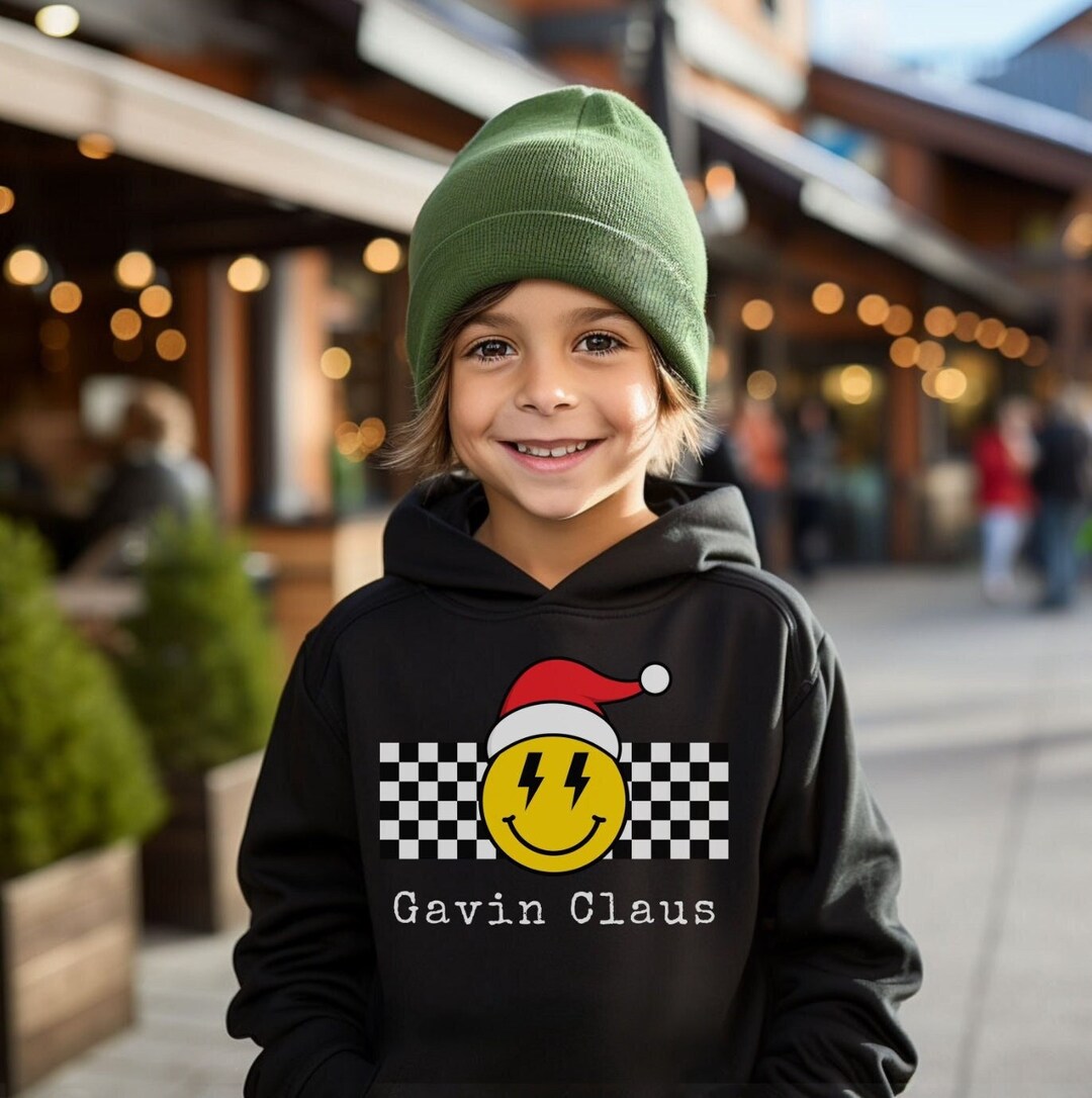 Personalized Toddler Boy Christmas Sweatshirt, Santa Hoodie Toddler