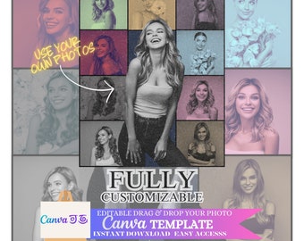 Eras Poster Template Editable Concert Poster Grid Eras Themed Birthday Party Color Square Create Your Own Eras Design Theme Party Invitation