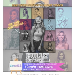 DIY Custom Eras Photo Collage Poster Template Using Your Photos, Printable Digital Download Eras Birthday, Eras Invite, Eras Gift,DIY