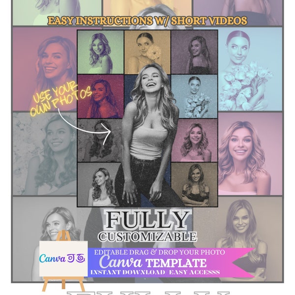 Eras Poster Template Editable Concert Poster Grid Eras Themed Birthday Party Color Square Create Your Own Eras Design Theme Party Invitation