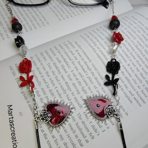 schwarze Brillenkette/ Gothic Brillenkette/ Gothic Brillenschmuck/ Gothic Zubehör/ Sonnenbrillen Kette/ Gothic Geschenke/ Böser Blick