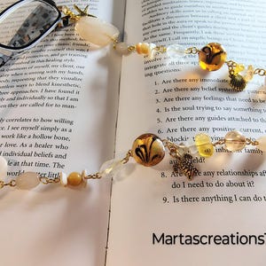 Citrine Gemstone Eyeglass Chain – Healing Crystal Sunglasses Holder, Beach Theme Starfish Eyewear Chain, Witchy Boho Jewelry