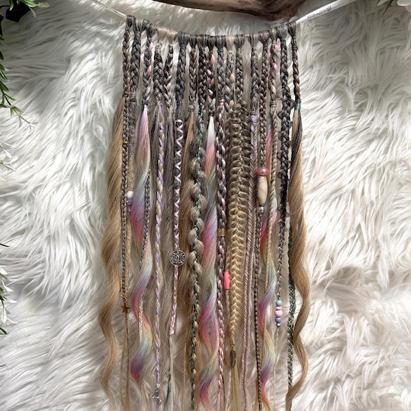 Dirty Blonde Synthetic Hair Extension with Dreads, Textured Braids and Colorful Locks - 17 SE