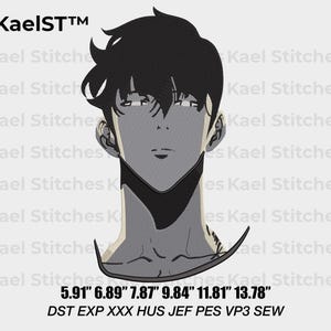 Anime Embroidery Design Digital File - Machine Embroidery Pattern for Instant Download - Unique Anime-Inspired Art