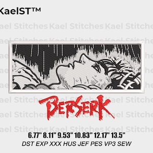 Anime-Inspired Embroidery Design for Machine Embroidery - Digital File for Instant Download - Unique Pattern for Anime Fans and DIY Projects