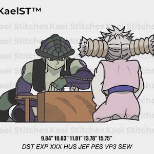 Anime Embroidery Design - Digital Machine Embroidery Pattern - Instant Download for Embroidery Machines - Anime-Inspired Art Gungi