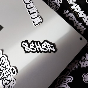 Personalisierte Graffitisticker / Laptopsticker / 12 Stk. / wasserfest Bild 1