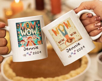 Mother's Day yoga mug for her-customized with name & year. Best for mom, grandma, or any woman's birthday. A funny gift from daughter. 11oz